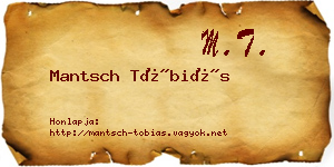 Mantsch Tóbiás névjegykártya